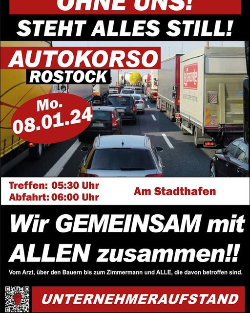 Rostocker Unternehmer-Aufstand Montag 08.01.2024
